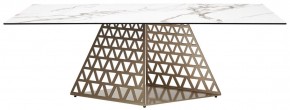 Стол ENNA 220 KL-188 Контрастный мрамор матовый, итальянская керамика/ каркас цвета шампань, ®DISAUR в Еманжелинске - emanzhelinsk.ok-mebel.com | фото 10
