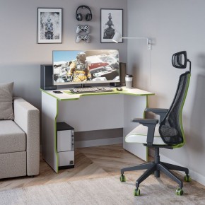 Стол компьютерный ВАРДИГ K2 100x82, белый/лайм в Еманжелинске - emanzhelinsk.ok-mebel.com | фото 4