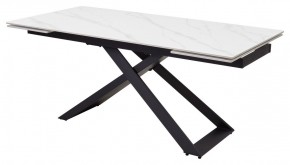 Стол LIVORNO 180 MATT WHITE MARBLE SOLID CERAMIC / BLACK, ®DISAUR в Еманжелинске - emanzhelinsk.ok-mebel.com | фото 2