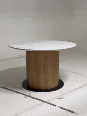 Стол MESA D120 цвет БЕЛЫЙ МРАМОР M326 / Каркас OAK, ®DISAUR в Еманжелинске - emanzhelinsk.ok-mebel.com | фото 3
