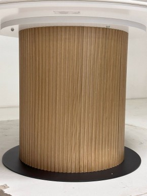 Стол MESA D120 цвет БЕЛЫЙ МРАМОР M326 / Каркас OAK, ®DISAUR в Еманжелинске - emanzhelinsk.ok-mebel.com | фото 4