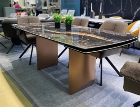 Стол ПУАНТО 200 TITANIUM LAWA NERO, керамика / МЕДЬ каркас М-City в Еманжелинске - emanzhelinsk.ok-mebel.com | фото 2