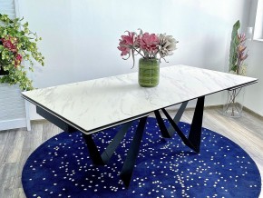 Стол RIETI 200 KL-99 Белый мрамор матовый, итальянская керамика / черный каркас, ®DISAUR в Еманжелинске - emanzhelinsk.ok-mebel.com | фото 2