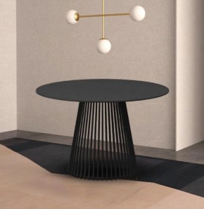 Стол TERNI 120 MATT BLACK MARBLE SOLID CERAMIC Черный мрамор матовый, керамика /Черн.каркас, ®DISAUR в Еманжелинске - emanzhelinsk.ok-mebel.com | фото 2