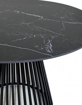 Стол TERNI 120 MATT BLACK MARBLE SOLID CERAMIC Черный мрамор матовый, керамика /Черн.каркас, ®DISAUR в Еманжелинске - emanzhelinsk.ok-mebel.com | фото 4