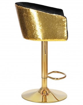 Стул барный DOBRIN DARCY GOLD SHINY, черный велюр с золотыми пайетками в Еманжелинске - emanzhelinsk.ok-mebel.com | фото 3