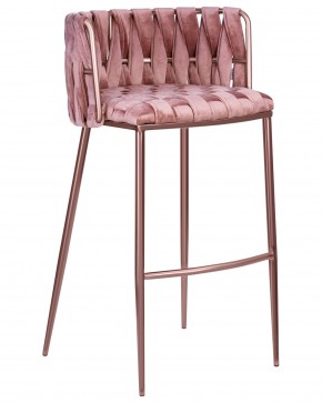 Стул барный DOBRIN EMMA ROSE GOLD, розовый велюр (VF-10) в Еманжелинске - emanzhelinsk.ok-mebel.com | фото