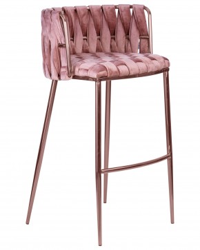 Стул барный DOBRIN EMMA ROSE GOLD, розовый велюр (VF-10) в Еманжелинске - emanzhelinsk.ok-mebel.com | фото 2