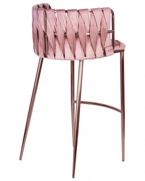 Стул барный DOBRIN EMMA ROSE GOLD, розовый велюр (VF-10) в Еманжелинске - emanzhelinsk.ok-mebel.com | фото 4