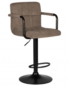 Стул барный DOBRIN KRUGER ARM BLACK, какао вельвет (LAR-E2041-05) в Еманжелинске - emanzhelinsk.ok-mebel.com | фото