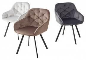 Стул GALE 360 град. поворот. BLUVEL-03 LIGHT GREY, велюр/ черный каркас, М-City в Еманжелинске - emanzhelinsk.ok-mebel.com | фото 2