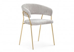 Стул на металлокаркасе Kamelia 1 light gray fabric / gold в Еманжелинске - emanzhelinsk.ok-mebel.com | фото