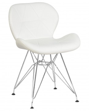 Стул обеденный DOBRIN BUTTERFLY CHROME, ножки хром, цвет белый в Еманжелинске - emanzhelinsk.ok-mebel.com | фото
