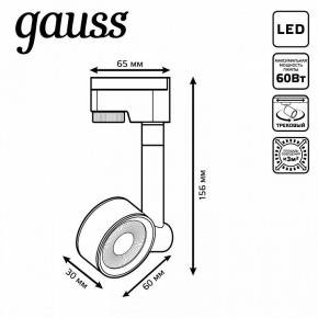 Светильник на штанге Gauss Track Light TR056 в Еманжелинске - emanzhelinsk.ok-mebel.com | фото 6