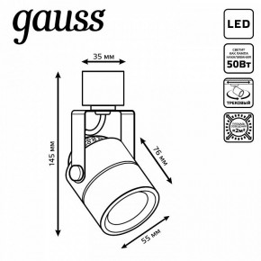 Светильник на штанге Gauss Track Light TR057 в Еманжелинске - emanzhelinsk.ok-mebel.com | фото 6