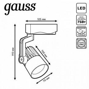 Светильник на штанге Gauss Track Light TR061 в Еманжелинске - emanzhelinsk.ok-mebel.com | фото 6