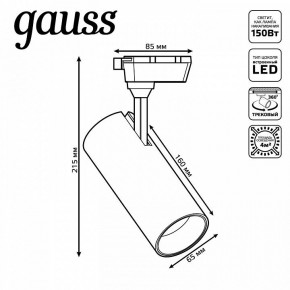 Светильник на штанге Gauss Track Light TR062 в Еманжелинске - emanzhelinsk.ok-mebel.com | фото 5