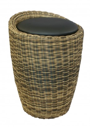 Табурет с местом для хранения LM-1100Rattan, чёрный в Еманжелинске - emanzhelinsk.ok-mebel.com | фото