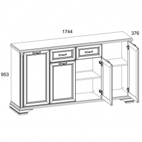 Тумба 4D1S, MONAKO, цвет Сосна винтаж/дуб анкона в Еманжелинске - emanzhelinsk.ok-mebel.com | фото 2