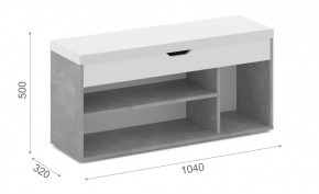 Тумба для обуви Аризона с нишей Ателье светлый/Белый (Вайт) в Еманжелинске - emanzhelinsk.ok-mebel.com | фото 2