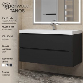 Тумба под раковину Uperwood Tanos 100 см, подвесная, черная матовая в Еманжелинске - emanzhelinsk.ok-mebel.com | фото 3