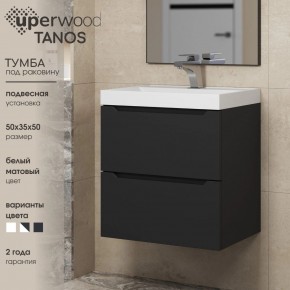 Тумба под раковину Uperwood Tanos 50 см, подвесная, черная матовая в Еманжелинске - emanzhelinsk.ok-mebel.com | фото 4