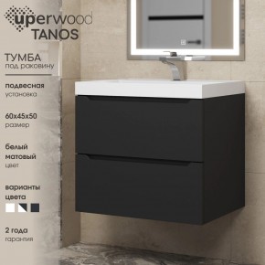Тумба под раковину Uperwood Tanos 60 см, подвесная, черная матовая в Еманжелинске - emanzhelinsk.ok-mebel.com | фото 3