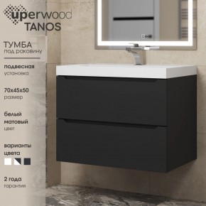 Тумба под раковину Uperwood Tanos 70 см, подвесная, черная матовая в Еманжелинске - emanzhelinsk.ok-mebel.com | фото 3