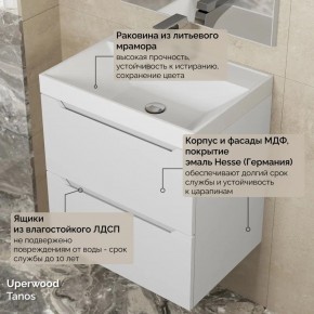 Тумба с раковиной Uperwood Tanos 50 см, подвесная, белая матовая в Еманжелинске - emanzhelinsk.ok-mebel.com | фото 6