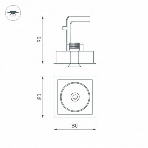 Встраиваемый светильник Arlight CL-SIMPLE-S80x80-9W Warm3000 (BK, 45 deg) 028149 в Еманжелинске - emanzhelinsk.ok-mebel.com | фото 9